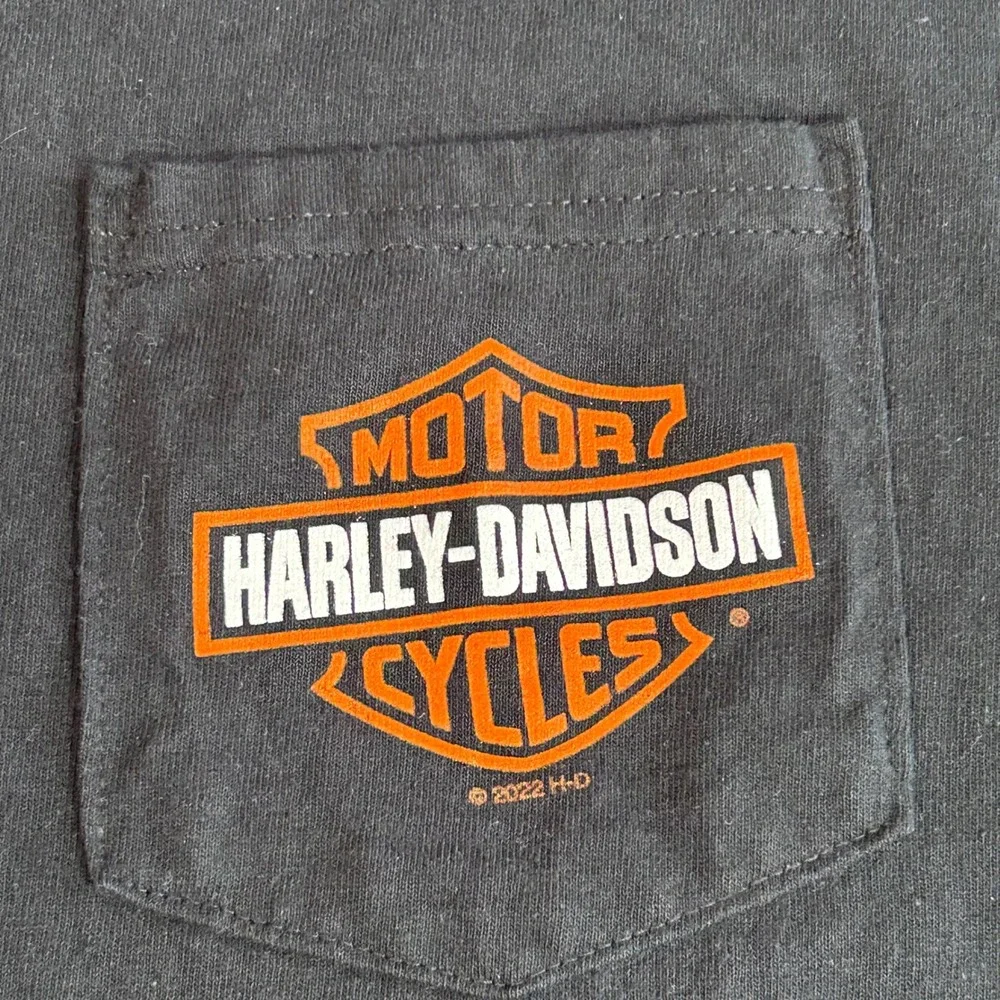 Harley Davidson Wildcat London Kentucky Pocket T-Shirt Black Mens 2XL - Picture 4 of 9
